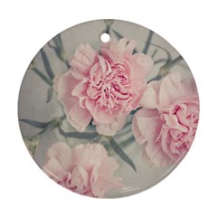 Cloves Flowers Pink Carnation Pink Ornament (round)  by Amaryn4rt