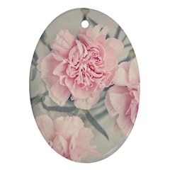 Cloves Flowers Pink Carnation Pink Ornament (oval)  by Amaryn4rt