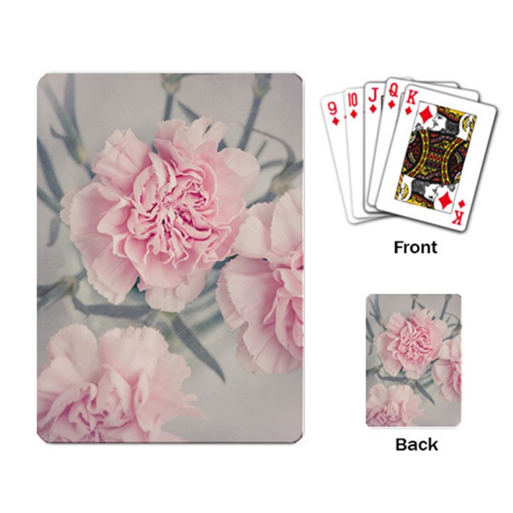 Cloves Flowers Pink Carnation Pink Playing Card