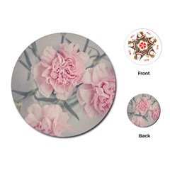 Cloves Flowers Pink Carnation Pink Playing Cards (round)  by Amaryn4rt