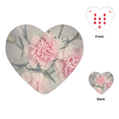 Cloves Flowers Pink Carnation Pink Playing Cards (heart)  by Amaryn4rt