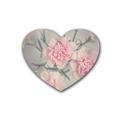 Cloves Flowers Pink Carnation Pink Heart Coaster (4 Pack)  by Amaryn4rt