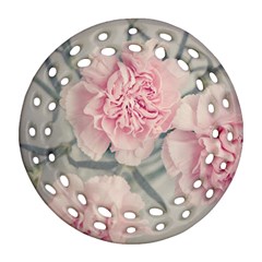 Cloves Flowers Pink Carnation Pink Ornament (round Filigree)  by Amaryn4rt