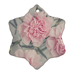 Cloves Flowers Pink Carnation Pink Ornament (snowflake)  by Amaryn4rt