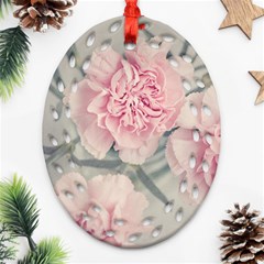 Cloves Flowers Pink Carnation Pink Ornament (oval Filigree) 