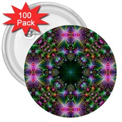 Digital Kaleidoscope 3  Buttons (100 Pack) 