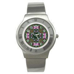 Digital Kaleidoscope Stainless Steel Watch by Amaryn4rt