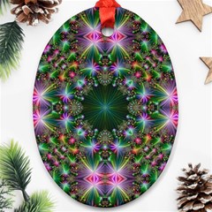 Digital Kaleidoscope Oval Ornament (two Sides)