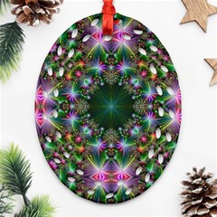 Digital Kaleidoscope Oval Filigree Ornament (2-side) 