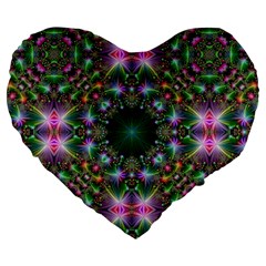 Digital Kaleidoscope Large 19  Premium Heart Shape Cushions by Amaryn4rt