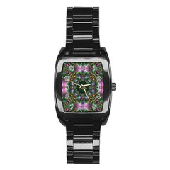 Digital Kaleidoscope Stainless Steel Barrel Watch