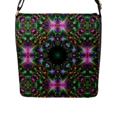 Digital Kaleidoscope Flap Messenger Bag (l)  by Amaryn4rt