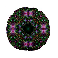 Digital Kaleidoscope Standard 15  Premium Flano Round Cushions by Amaryn4rt