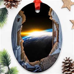 Door Breakthrough Door Sunburst Ornament (oval) 