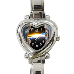 Door Breakthrough Door Sunburst Heart Italian Charm Watch by Amaryn4rt