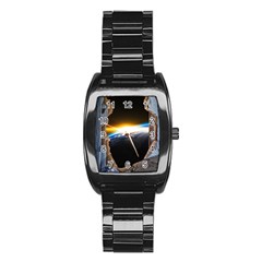 Door Breakthrough Door Sunburst Stainless Steel Barrel Watch by Amaryn4rt