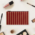 Pattern Background Red Stripes Cosmetic Bag (Small)  Front