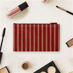 Pattern Background Red Stripes Cosmetic Bag (Small)  Back