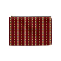 Pattern Background Red Stripes Cosmetic Bag (medium)  by Amaryn4rt