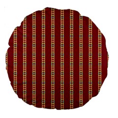 Pattern Background Red Stripes Large 18  Premium Round Cushions by Amaryn4rt