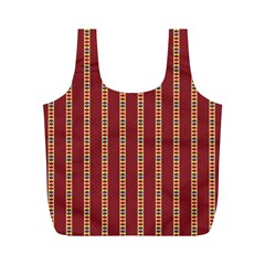 Pattern Background Red Stripes Full Print Recycle Bags (m)  by Amaryn4rt