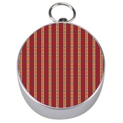 Pattern Background Red Stripes Silver Compasses by Amaryn4rt