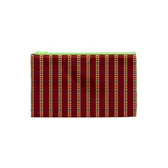 Pattern Background Red Stripes Cosmetic Bag (xs) by Amaryn4rt