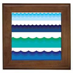 Water Border Water Waves Ocean Sea Framed Tiles by Amaryn4rt