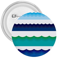 Water Border Water Waves Ocean Sea 3  Buttons by Amaryn4rt