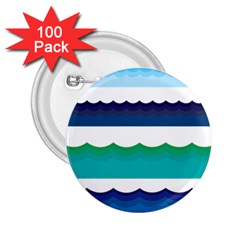 Water Border Water Waves Ocean Sea 2 25  Buttons (100 Pack)  by Amaryn4rt