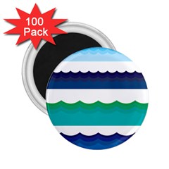 Water Border Water Waves Ocean Sea 2 25  Magnets (100 Pack)  by Amaryn4rt