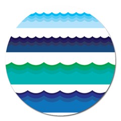 Water Border Water Waves Ocean Sea Magnet 5  (round)