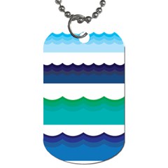 Water Border Water Waves Ocean Sea Dog Tag (one Side) by Amaryn4rt