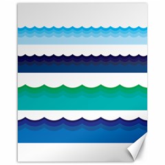 Water Border Water Waves Ocean Sea Canvas 16  X 20  