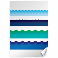 Water Border Water Waves Ocean Sea Canvas 20  X 30  