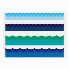 Water Border Water Waves Ocean Sea Large Glasses Cloth by Amaryn4rt