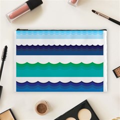 Water Border Water Waves Ocean Sea Cosmetic Bag (large)  by Amaryn4rt