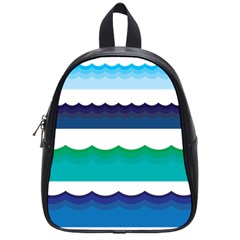 Water Border Water Waves Ocean Sea School Bags (small)  by Amaryn4rt