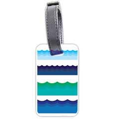 Water Border Water Waves Ocean Sea Luggage Tags (one Side)  by Amaryn4rt