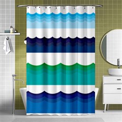 Water Border Water Waves Ocean Sea Shower Curtain 48  X 72  (small)  by Amaryn4rt