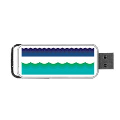 Water Border Water Waves Ocean Sea Portable Usb Flash (one Side) by Amaryn4rt