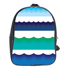 Water Border Water Waves Ocean Sea School Bags (xl) 