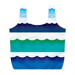 Water Border Water Waves Ocean Sea Full Print Recycle Bags (l)  by Amaryn4rt