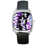 Abstract Canvas Acrylic Digital Design Square Metal Watch Front