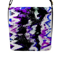 Abstract Canvas Acrylic Digital Design Flap Messenger Bag (l) 