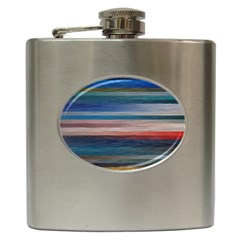 Background Horizontal Lines Hip Flask (6 Oz) by Amaryn4rt