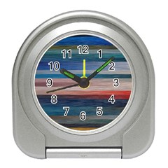 Background Horizontal Lines Travel Alarm Clocks by Amaryn4rt