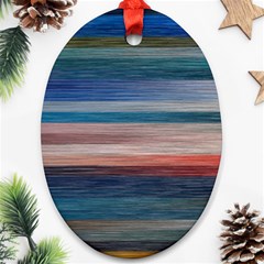 Background Horizontal Lines Oval Ornament (two Sides) by Amaryn4rt