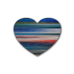 Background Horizontal Lines Rubber Coaster (heart) 