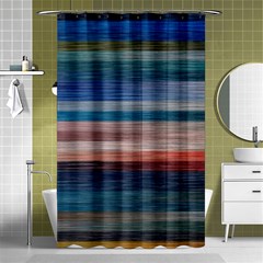 Background Horizontal Lines Shower Curtain 48  X 72  (small) 